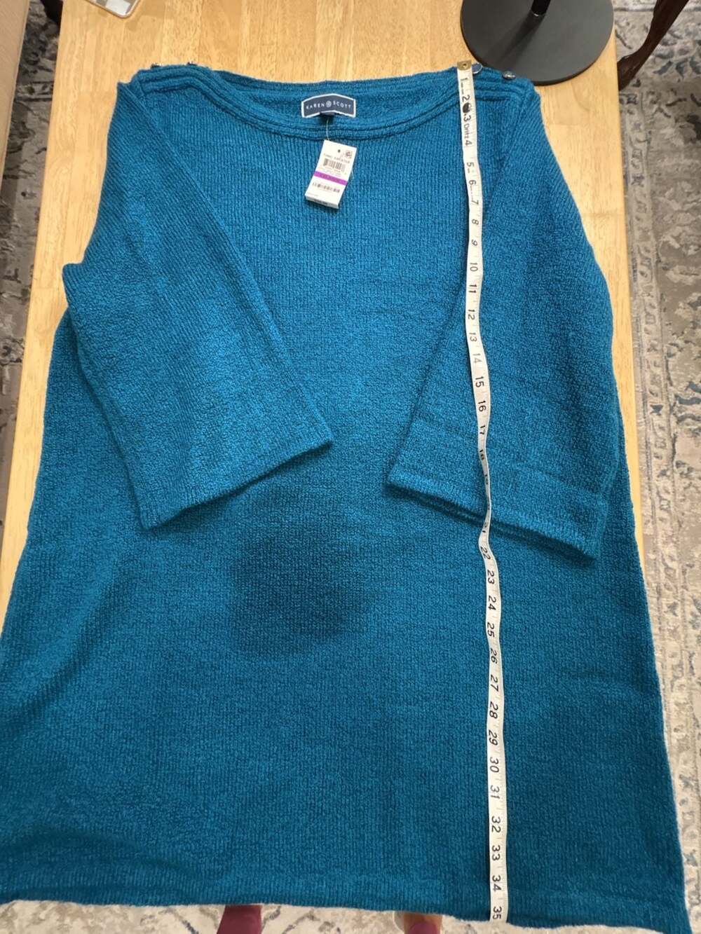 Karen Scott Women's True Teal Marl Tunic Sweater XXL